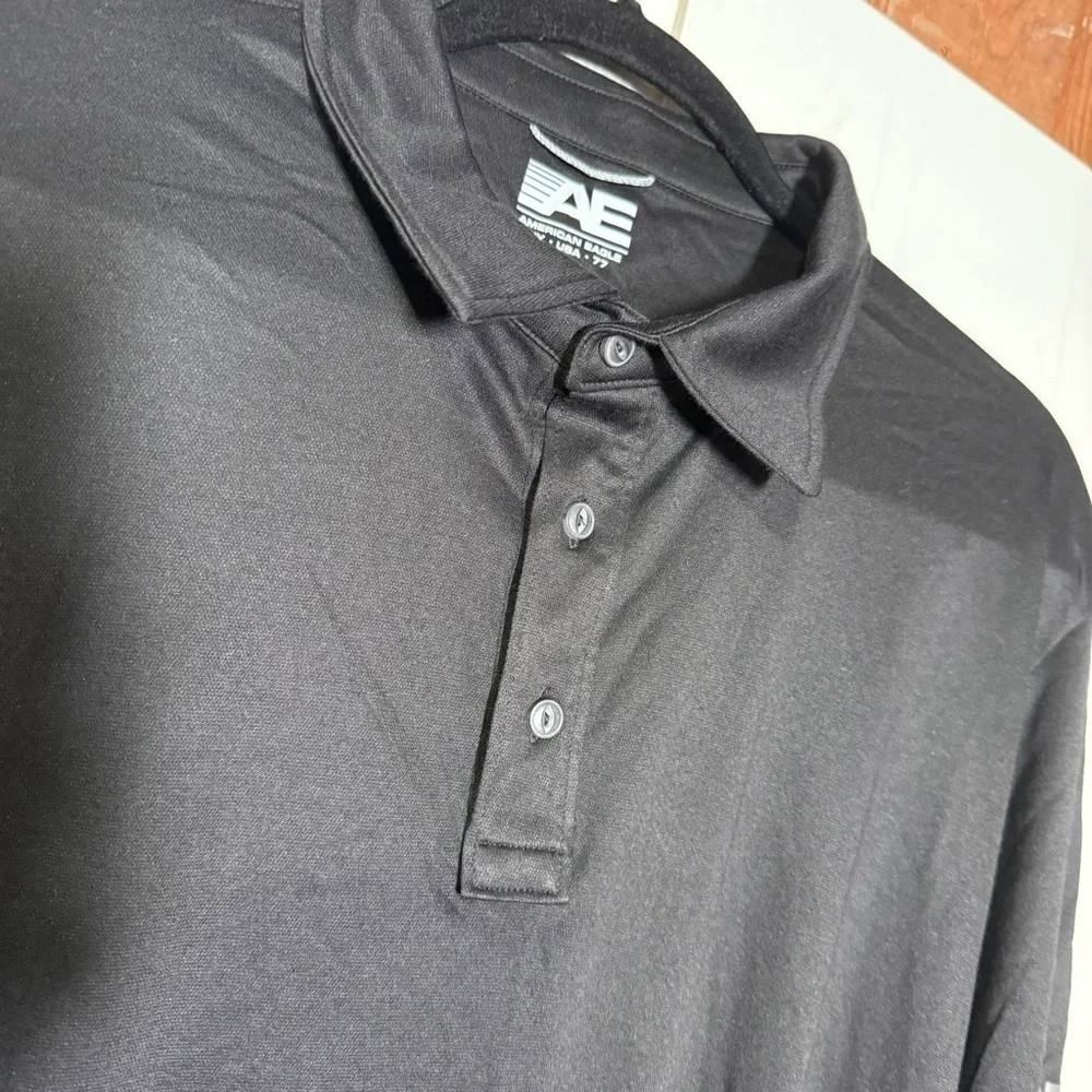 American Eagle  Lightweight Black Polo Shirt Size XL NWT Golf Summer